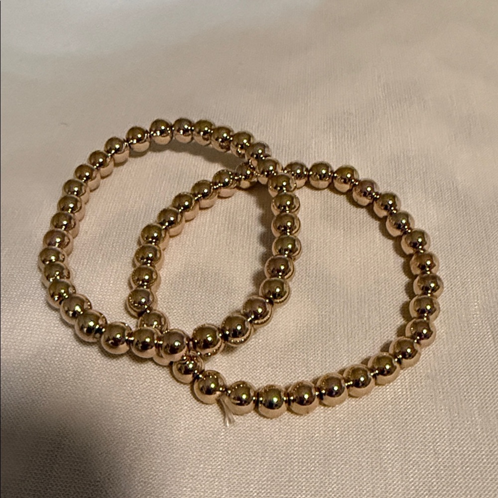 Elegant Gold Beaded Bracelet Set